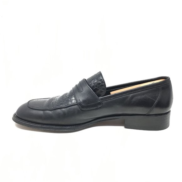 Bally Loafers Dress Shoes Size 9.5 Black Crocodile main image 5